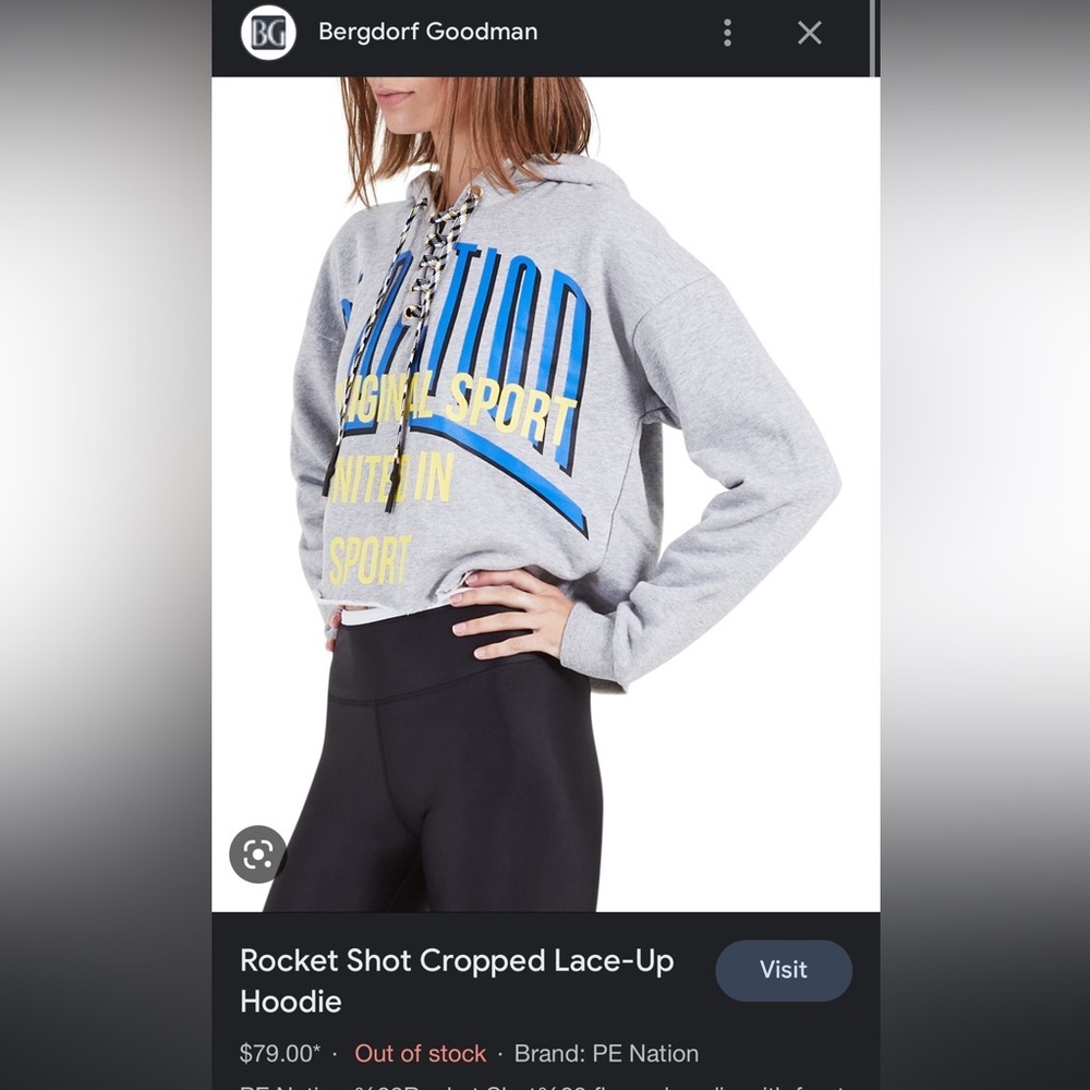 Rocket Shot Cropped Lace-Up Hoodie (S)